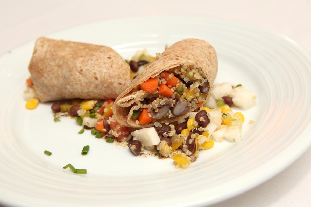Black Bean Wrap with Jicama Grilled Corn Salsa Let's Move!